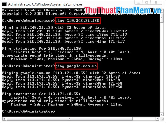 Instructions to check the network by Ping - Check the network speed Picture 2