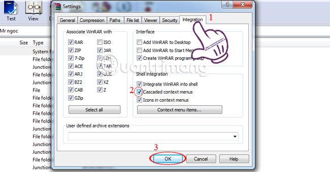 Instructions to collapse the WinRAR menu on the right-click menu Picture 3