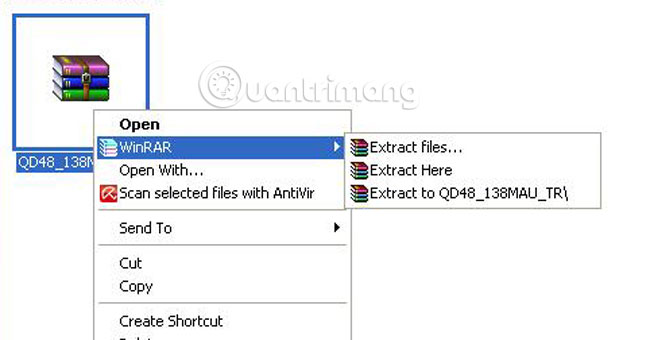 Instructions to collapse the WinRAR menu on the right-click menu Picture 4