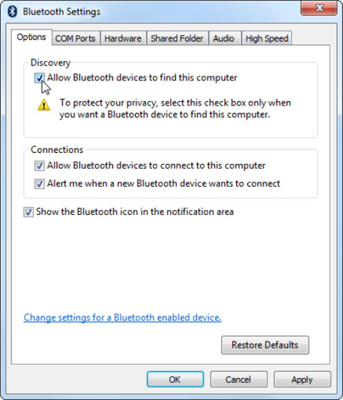 Instructions to connect the computer to other devices via bluetooth Picture 5