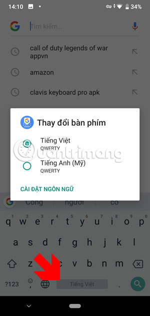 Instructions to convert Vietnamese, English Gboard keyboard Picture 10
