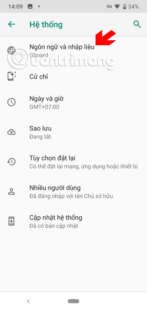 Instructions to convert Vietnamese, English Gboard keyboard Picture 2