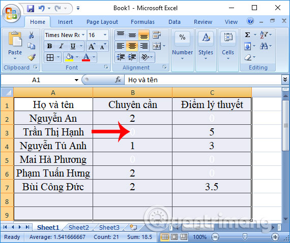 Instructions to delete 0, hide 0 in Excel Picture 13