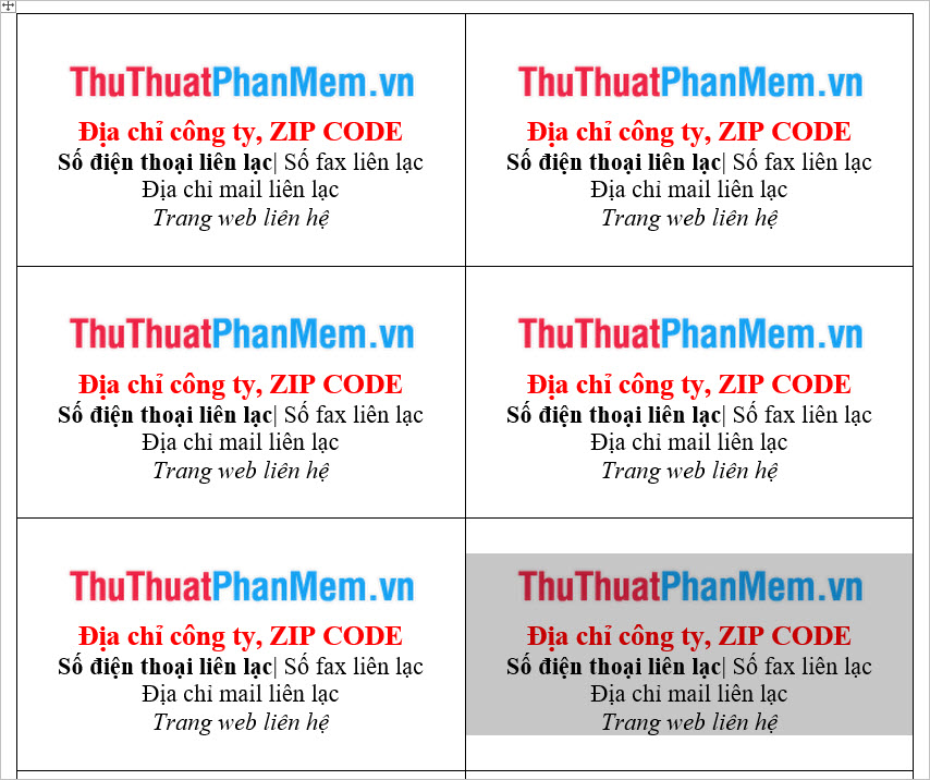 Instructions to design business cards on Word extremely fast and beautiful Picture 14