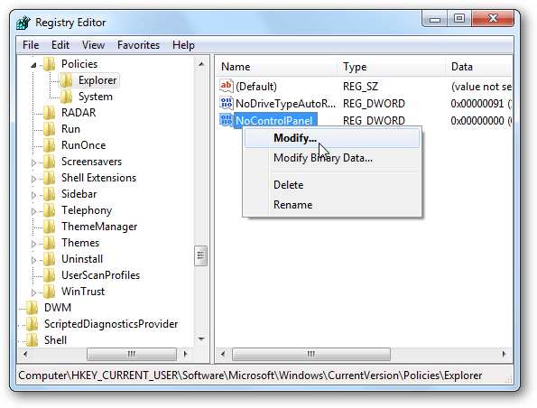 Instructions to disable Control Panel on Windows 7 Picture 8