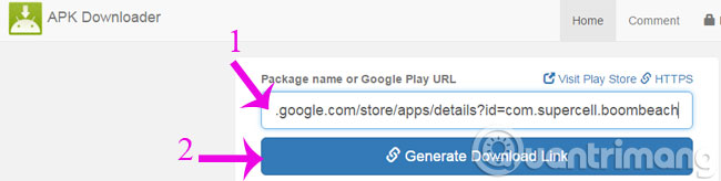 Instructions to download the APK file to your computer Picture 2