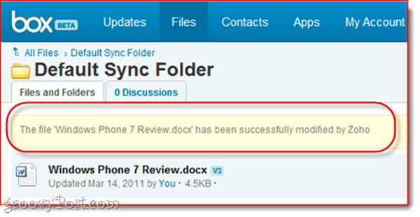 Instructions to edit box.net documents with Zoho account Picture 10
