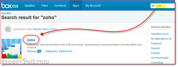 Instructions to edit box.net documents with Zoho account Picture 3