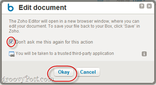 Instructions to edit box.net documents with Zoho account Picture 7