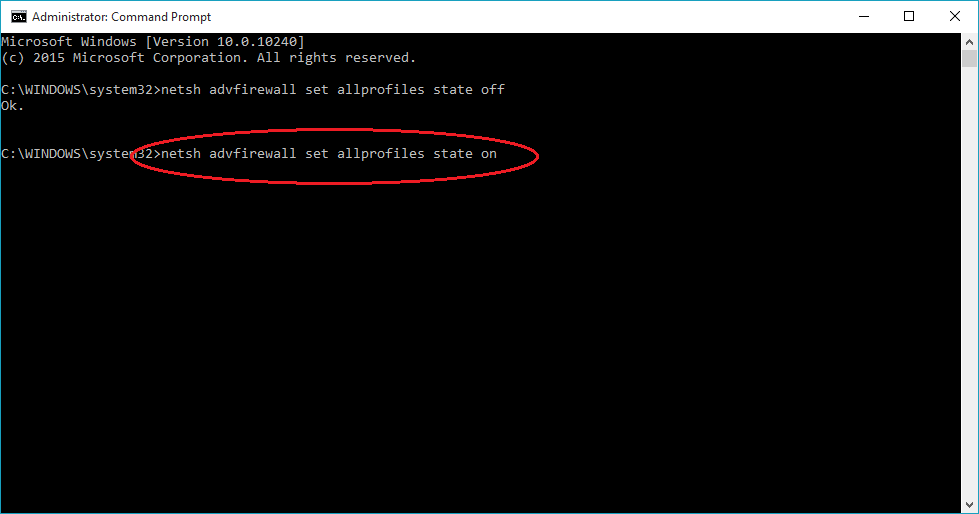 Instructions to enable / disable Windows Firewall with Command Prompt Picture 5