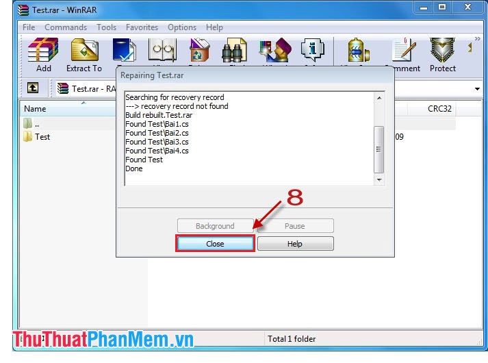 Instructions to fix the corrupted zip file with Winrar Picture 7