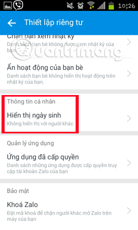 Instructions to hide phone numbers, hide personal information on Zalo Picture 7