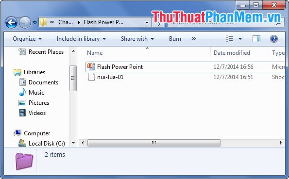 Instructions to insert flash into PowerPoint Picture 1