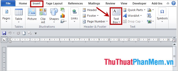 Instructions to insert Texbox in Word Picture 1