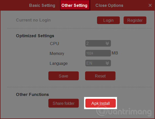 Instructions to install Android game with APK file on computer with Droid4X Picture 2