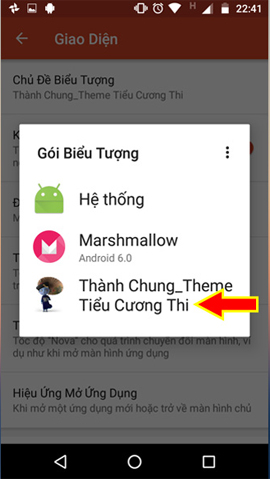 Instructions to install Cuong Tieu Ngu theme for Android Picture 3