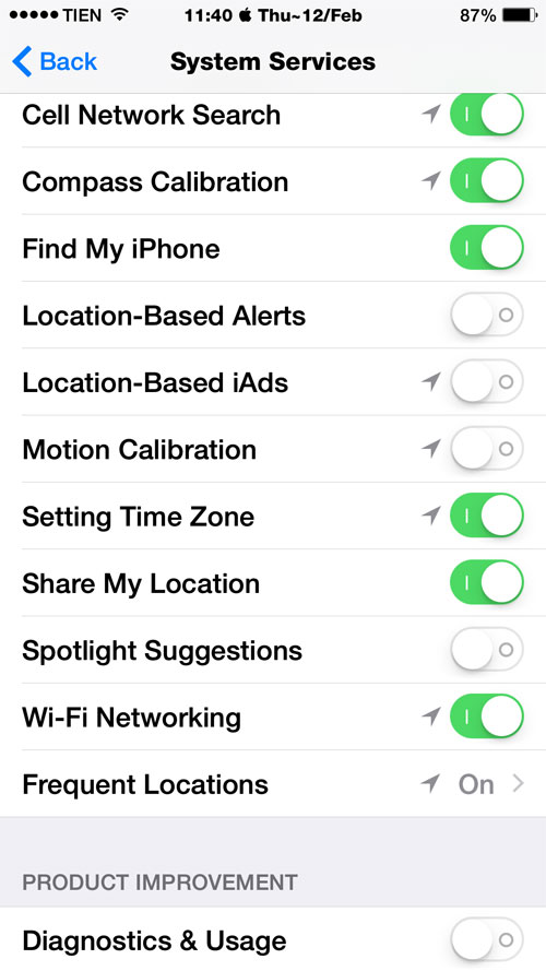 Instructions to install in Settings iOS 8 to save battery for iPhone Picture 6