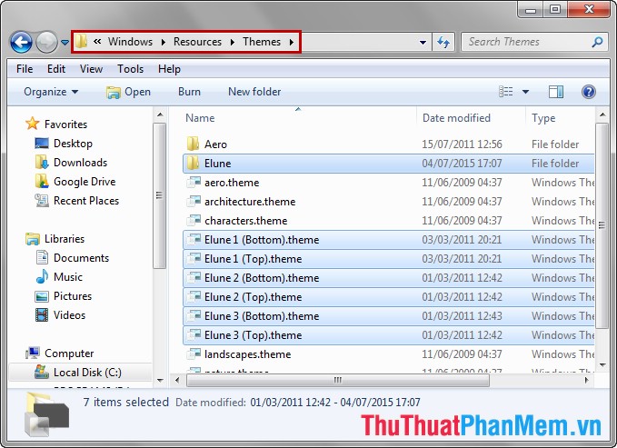 Instructions to install the theme for Windows 7 Picture 6