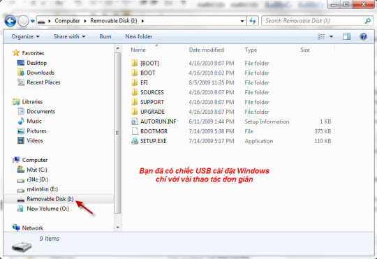 Instructions to install Windows by USB, create USB boot, USB install Windows Picture 9
