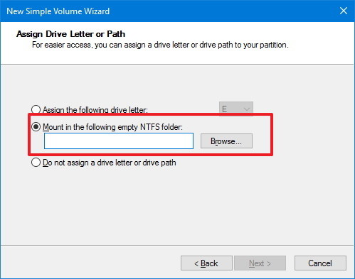 Instructions to mount the hard drive into a folder on Windows 10 Picture 4