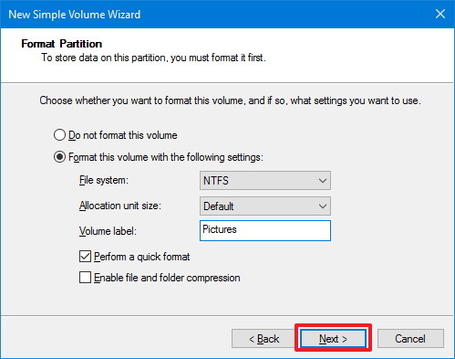 Instructions to mount the hard drive into a folder on Windows 10 Picture 6