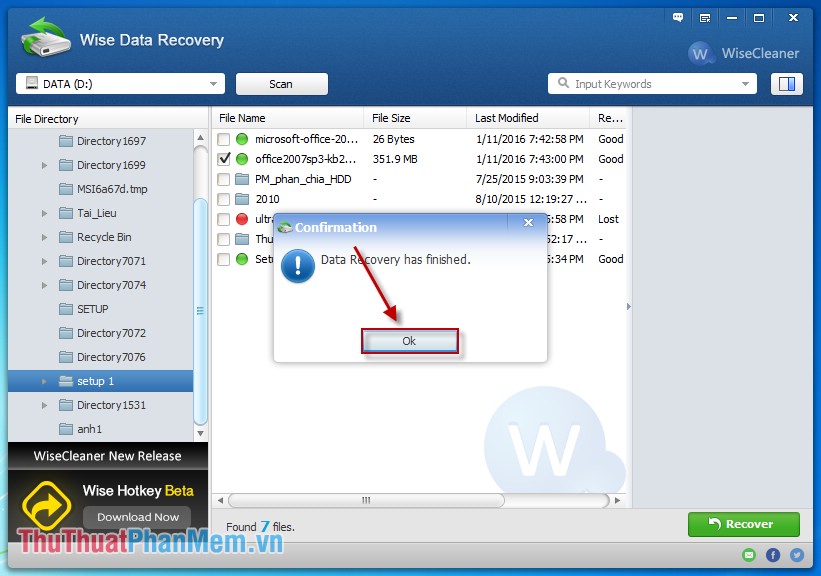 Instructions To Recover Data With Wise Data Recovery