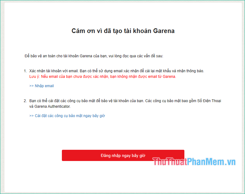 Instructions to register, create a Garena account to play online games Picture 3