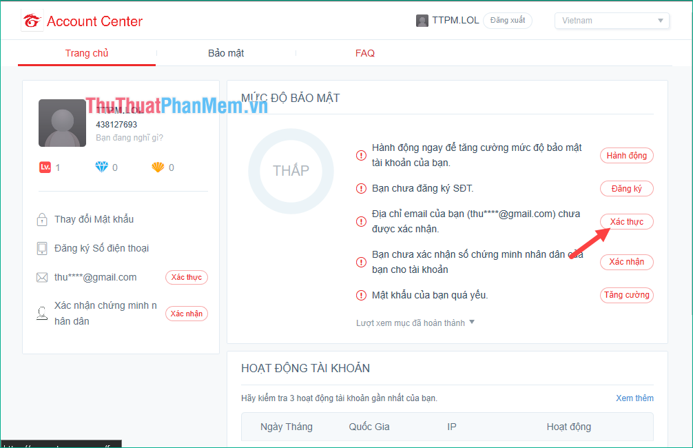 Instructions to register, create a Garena account to play online games Picture 4