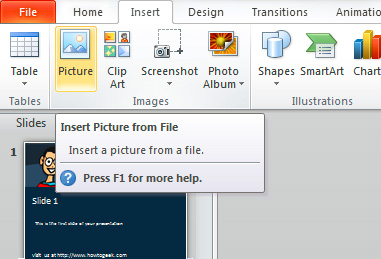 Instructions to remove background images with PowerPoint 2010