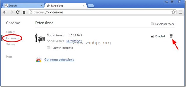 Instructions to remove Social Search toolbar in Chrome, Firefox and Internet Explorer browsers Picture 22