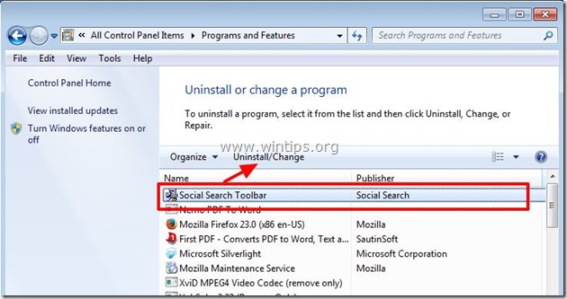 Instructions to remove Social Search toolbar in Chrome, Firefox and Internet Explorer browsers Picture 4