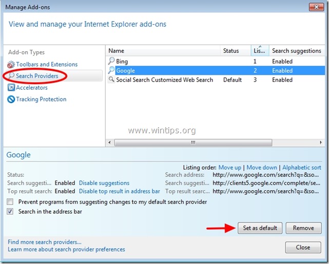 Instructions to remove Social Search toolbar in Chrome, Firefox and Internet Explorer browsers Picture 8