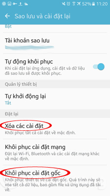 Instructions to reset Android phone to restore factory settings Picture 18