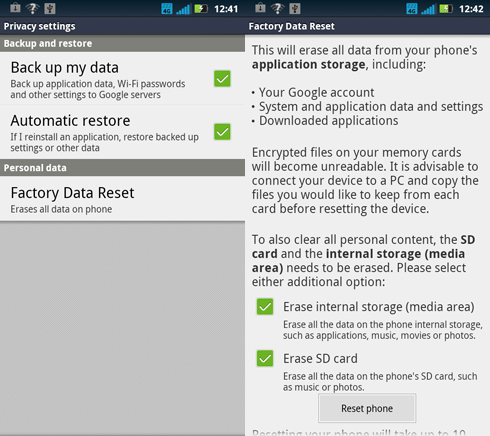 Instructions to reset Android phone to restore factory settings Picture 22