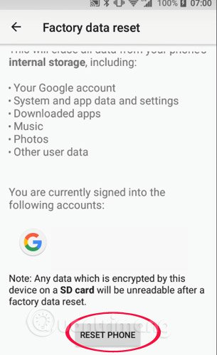 Instructions to reset Android phone to restore factory settings Picture 5