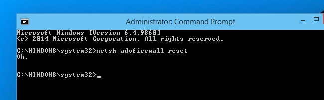 Instructions to reset Windows Firewall Rules to the initial default state Picture 5