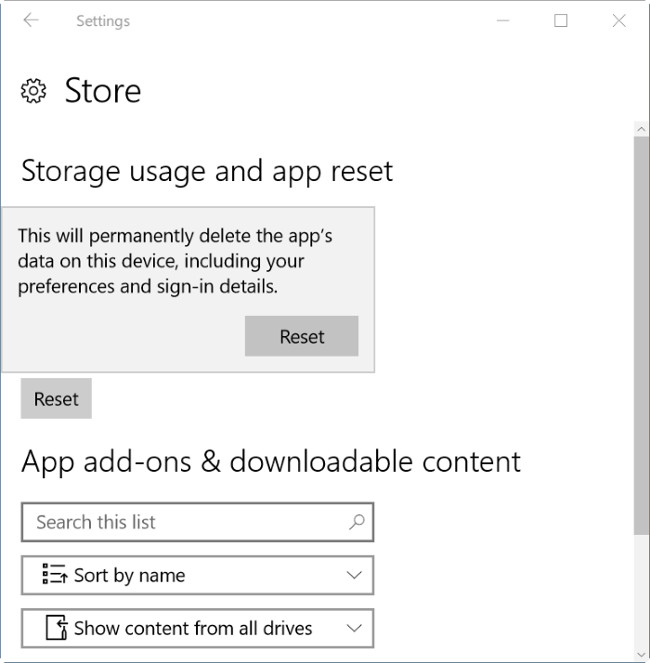 Instructions to reset Windows Store application on Windows 10 Picture 7