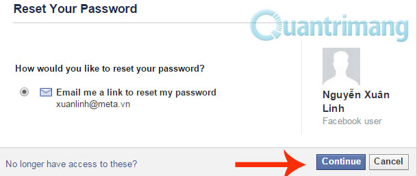Instructions to retrieve Facebook password Picture 8