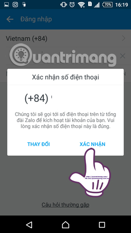 Instructions to retrieve the Zalo password on the phone Picture 3