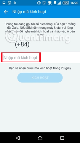 Instructions to retrieve the Zalo password on the phone Picture 4