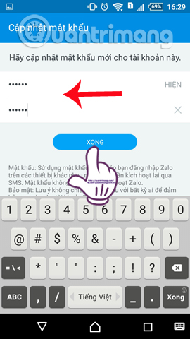 Instructions to retrieve the Zalo password on the phone Picture 6