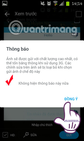 Instructions to send HD images, high quality photos, high resolution on Zalo Picture 6