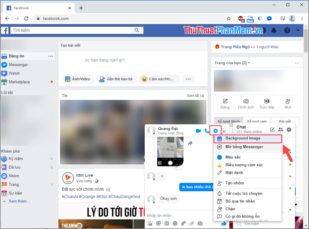 Instructions to set wallpaper for Messenger Picture 3