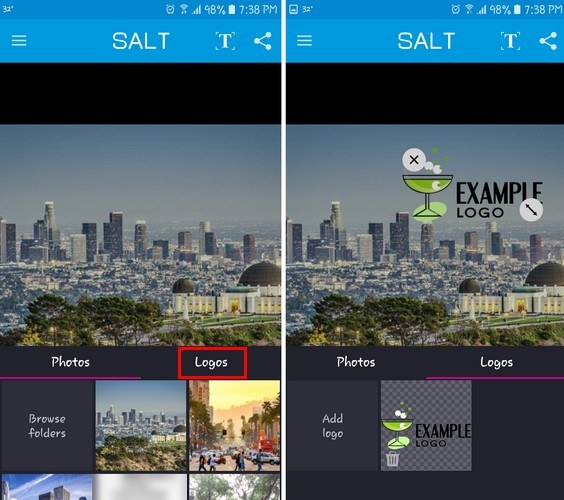 Instructions to stamp photos, add watermark to images on Android phones Picture 3