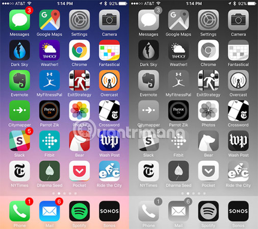 Instructions to transfer iPhone screen to gray to save battery Picture 2
