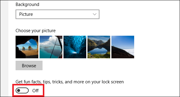 Instructions to turn off ads on the Screen Lock screen Windows 10 Picture 5