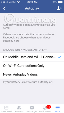 Instructions to turn off AutoPlay Video feature on Facebook Picture 7