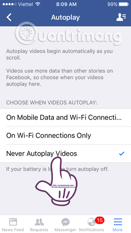 Instructions to turn off AutoPlay Video feature on Facebook Picture 8