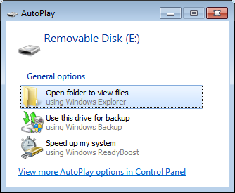 Instructions to turn off Autoplay when plugging in USB, hard drive Picture 1