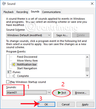 Instructions to turn off or change Windows 10 notification sound Picture 8